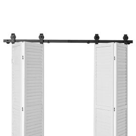 Bi-Folding Sliding Barn Door Hardware Track Kit 64" for Four 15" Doors