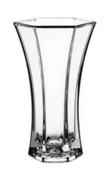 Libbey Clear Glass 9" Paneled Rose Floral Vase