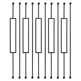 10 Pack Iron Balusters Staircase Rectangular Hollow Stair Spindles Square Craft Spindles Balusters 1/2" Square Balusters for Staircase Interior w