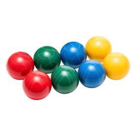 Bocce Ball Set, 100 mm, with 8 Resin Balls, Pallino, Carrying Bag and Measuring Rope, Red/Green/Blue/Yellow 4 Colors, for 2 to 8 Players