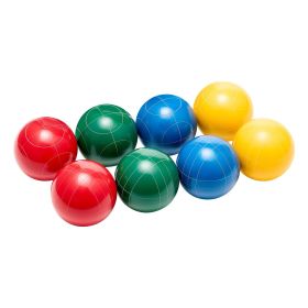 Bocce Ball Set, 90 mm, with 8 Resin Balls, Pallino, Carrying Bag and Measuring Rope, Red/Green/Blue/Yellow 4 Colors, for 2 to 8 Players