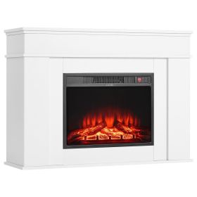 VEVOR 43 inch Freestanding Fireplaces, 1500W 5120BTU Fake Electric Fireplace Stove Heater with Mantel, Overheating Protection, Adjustable Flames