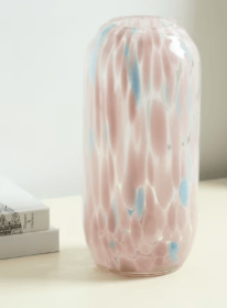 Home Decor Collection Painted Glass Cylinder Vase, 10'', Multicolor