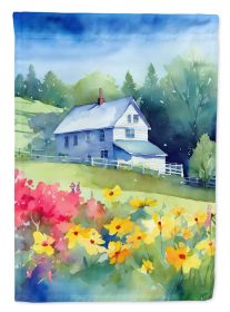 Massachusetts Mayflowers in Watercolor Garden Flag Mailbox Flag Decorative Yard Flag Banner Outside Patio Artwork Yard Flower Beds, Garden Size