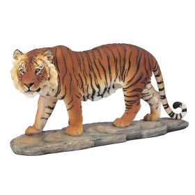6"H Orange Bengal Tiger Standing on Rock Wild Cat Animal Figurine Home Decor Gift