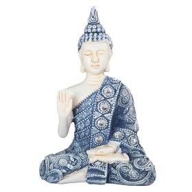 5.5"H Blue and White Buddha Figurine Home Decor Gift