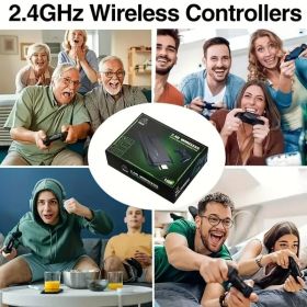 M8 Portable Mini Game Stick - Plug & Play HD TV Game Console with 2 Wireless Controllers & 64GB Micro SD Card