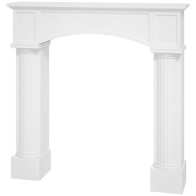 HOMCOM Modern Fireplace Mantel, Freestanding Fireplace Surround for Electric Fireplaces, 43.3" W x 42.8" H, White