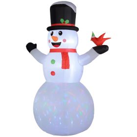 Outsunny 12FT Giant Inflatable Snowman, Christmas Blow Up Snowman with Rotating Colorful LED Light for Indoor, Outdoor, Yard