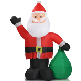 6 FT Lighted Christmas Inflatable Decoration, Inflatable Santa Claus With Large Gift Bag, Funny Blow Up Yard Decorations With Built-in LED Lights (Option: As picture)