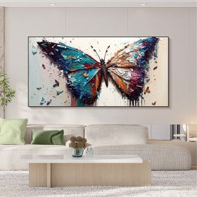 Handmade Oil Painting Large Original Colorful Butterfly Oil Painting On Canvas Canvas Wall Art Abstract Textured Animal Painting Custom Painting (Style: 01, size: 50x100cm)