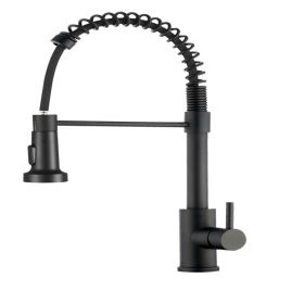 Kitchen Faucet with Pull Down Sprayer Industrial 1 Handle 1 Hole Or 3 Hole Faucet for Farmhouse Camper Laundry Utility Rv Wet Bar Sinks (default: default title)